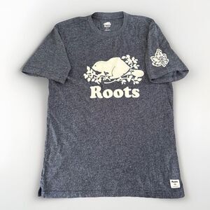 Roots Tshirt Mens Size Small Park City Utah Heathered Blue Short Sleeve